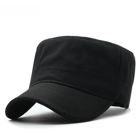 Gorra plana de algodón puro para hombre, gorro de béisbol de poliéster de talla grande, estilo militar, para exteriores, 55-60cm, 60-65cm ► Foto 1/6