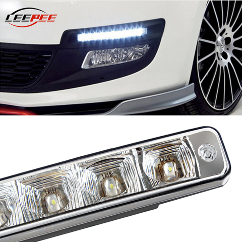 Luces LED de día DRL para coche, lámparas traseras diurnas de 12V, color blanco brillante para camión, remolque, todoterreno, 4x4, caravana, accesorios para automóviles, 2 uds. ► Foto 1/6