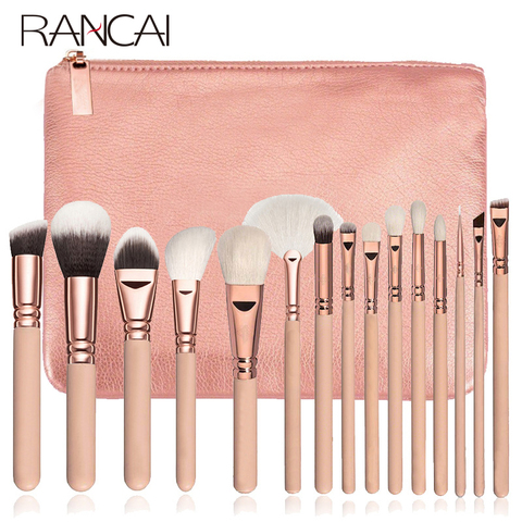 10/15 Uds juego de brochas de maquillaje Pincel Maquiagem polvo ojo Kabuki Pincel Kit completo cosméticos herramientas de belleza con Funda de cuero ► Foto 1/6