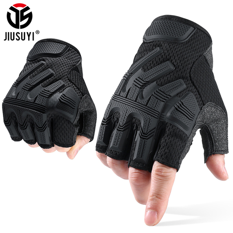 Guantes tácticos de medio dedo para hombre, guantes tácticos sin dedos SWAT, protección de goma militar del ejército, Airsoft, para ciclismo y conducción ► Foto 1/6