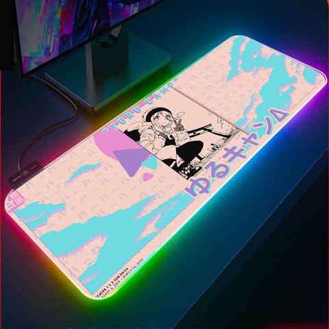 XGZ-alfombrilla de ratón con calendario para campamento de Anime Yuru, RGB, alfombrilla para ratón, niñas, XXL, Accesorios para ordenador portátil, Juegos de PC de oficina, alfombrilla de ratón LED para juegos ► Foto 1/6