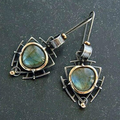 Pendientes triangulares de gota gótico para mujer, aretes colgantes Retro en forma de corazón, joyería de boda, regalos de fiesta Z4P363 ► Foto 1/3