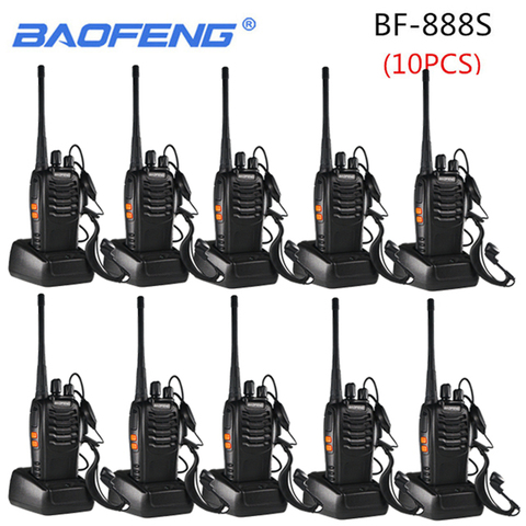 10 Uds Baofeng BF-888S Walkie Talkie 888s 5W 16 canales de 400-470MHz transceptor FM Radio de dos vías Comunicador carreras al aire libre ► Foto 1/6