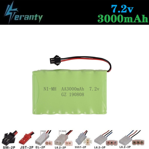 Batería recargable de 3000mah y 7,2 v para juguetes de control remoto, tanques de coches, Robots, pistola NiMH, AA, 7,2 v, 2400mah, paquete de baterías para barco a control remoto, 1 Uds. ► Foto 1/4