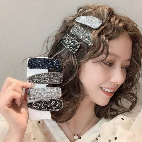 Horquillas ovaladas con cristales rotos de colores para niña y mujer, horquillas, pasadores, accesorios para el cabello ► Foto 1/6