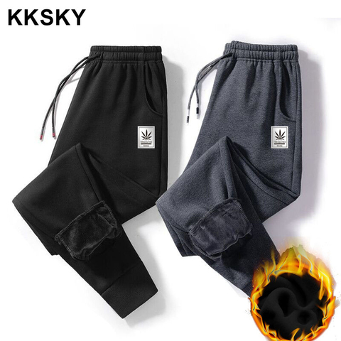 KKSKY-pantalones de chándal gruesos de algodón para hombre, ropa de invierno de gran tamaño para hombre, ropa de calle, moda deportiva, pantalones 8XL 2022 ► Foto 1/6