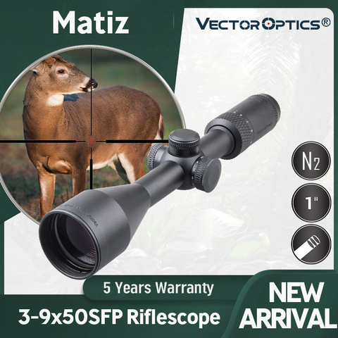 Vector Optics-mira para Rifle Matiz 3-9x50, de caza, 25,4mm, 1 pulgada, óptico, 11 niveles, rojo, a prueba de golpes, 223, 5,56mm, 308win ► Foto 1/6