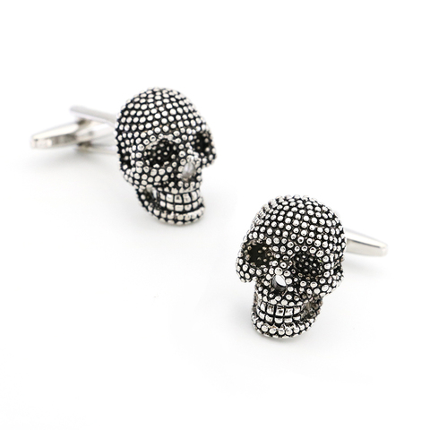 Gemelos de calavera de diseño Vintage para hombre, Material de latón de calidad, Color negro, venta al por mayor y al por menor ► Foto 1/6