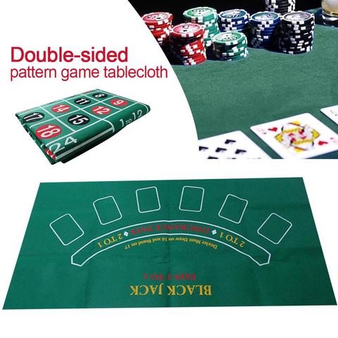 Mantel para juego de cartas de doble cara, mantel para mesa de doble cara, de fieltro, no tejido, impermeable, tapete de mesa, mantel de ruleta negro ► Foto 1/6