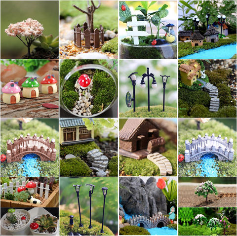 Mini figura de artesanía, maceta, ornamento de jardín, decoración de jardín de hadas en miniatura, bricolaje ► Foto 1/6