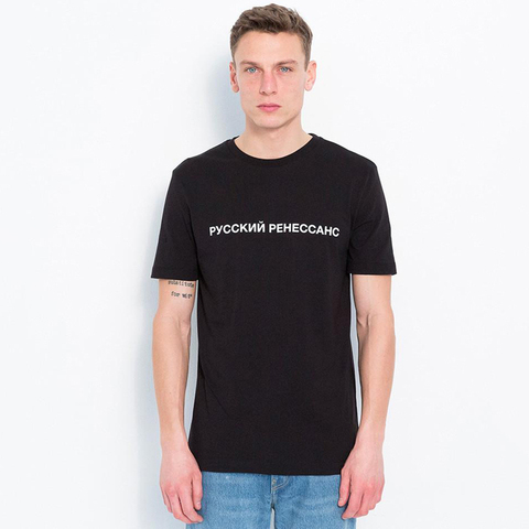 Camisetas de algodón con estampado renacentista ruso para hombre y mujer, camiseta Unisex de moda, camisetas de Gosha, Rubchinskiy, color blanco y negro, 100% ► Foto 1/6