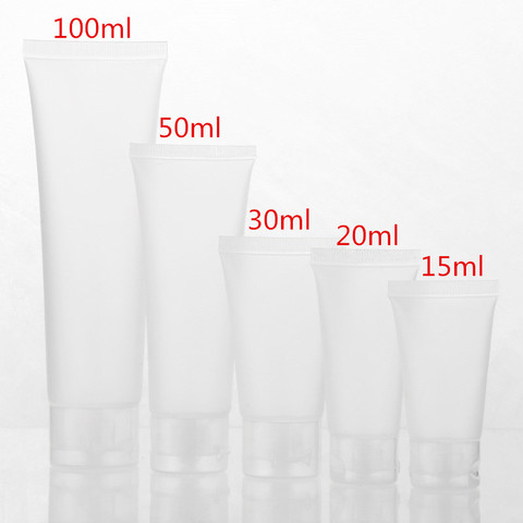 50 unids/lote 15ml 20ml 30ml 50ml 100ml transparente esmerilado de plástico suave tubos vacíos de crema cosmética emulsión loción recipientes para embalaje ► Foto 1/6