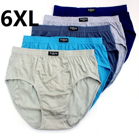 Lote de 6 unidades de ropa interior para hombre, pantalones cortos transpirables de cintura alta, 100% algodón, 6XL, 5XL ► Foto 1/6