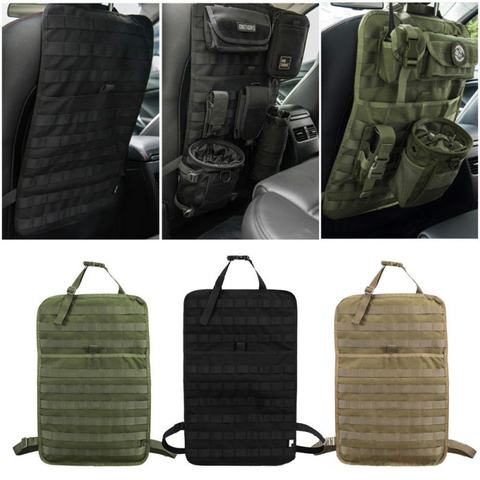 Organizador de asiento trasero de coche, accesorios tácticos, bolsa Molle del ejército, bolsa de almacenamiento, militar, para exteriores, autoconducción, funda para asiento de caza ► Foto 1/6