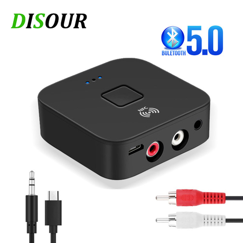 DISOUR-Receptor de Audio para coche, adaptador inalámbrico con Bluetooth 5,0, NFC, 3,5mm, AUX, RCA, estéreo HIFI, On/OFF ► Foto 1/6