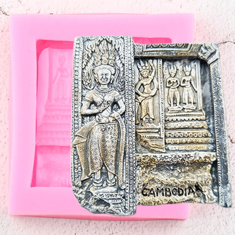 3D de Egipto estatua de piedra de moldes de silicona DIY utensilios para decoración de tortas con Fondant jabón de arcilla de polímero Chocolate pastillaje moldes ► Foto 1/6