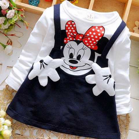 ¡Novedad de 2022! Vestido de manga larga de algodón con dibujos animados para niñas, vestidos de princesa para niños, ropa informal de 0 a 2 años ► Foto 1/6