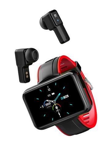 Reloj inteligente T91 TWS Auriculares inalámbricos con Bluetooth, reloj deportivo con pantalla grande de 1,4 pulgadas y Bluetooth para Android iOS y Mujer ► Foto 1/6