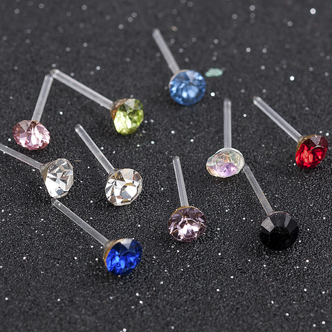 20 par/set las mujeres de diamantes de imitación pendiente de botón de cristal pendientes fiesta Eelgant pendiente de joyería de regalo, 2, 3, 4, 5mm ► Foto 1/6