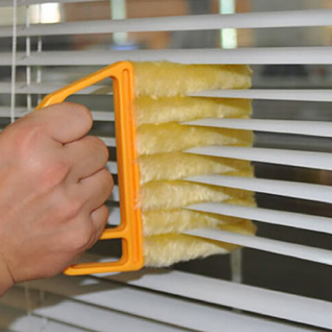 Práctico cepillo de limpieza de ventanas de microfibra limpiador de polvo de aire acondicionado con cuchilla ciega veneciana lavable ► Foto 1/1