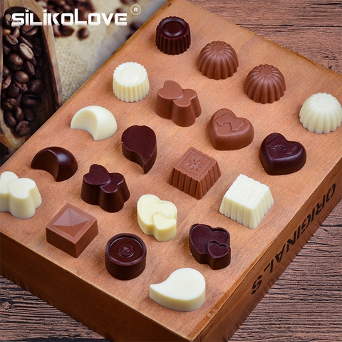 Silikove 3D molde de silicona para chocolate moldes para chocolate para hornear gelatina antiadherente pudín Sugarcraft molde DIY cocina utensilios para hornear ► Foto 1/6