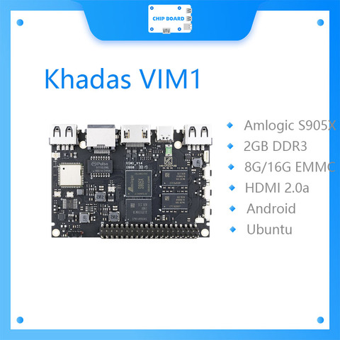 Placa de desarrollo ARM, de cuatro núcleos, Amlogic S905X, de código abierto, Khadas VIM1 ► Foto 1/1