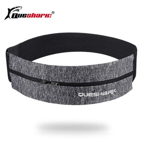 Queshark-riñonera elástica deportiva con doble cremallera, bolso de cintura con bolsillo para correr, gimnasio, Yoga, riñonera para teléfono móvil ► Foto 1/6