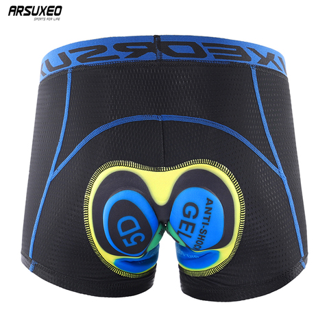 Ropa interior ARSUXEO para ciclismo, actualización 3D, almohadilla de Gel, pantalones cortos para ciclismo, bicicleta de montaña, pantalones cortos para bicicleta, calzoncillos a prueba de golpes para hombres y mujeres U05 ► Foto 1/6