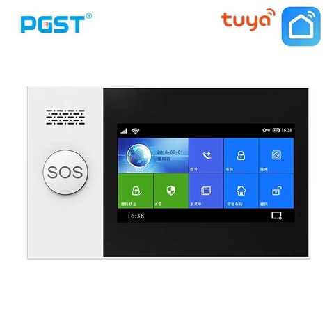 PGST-Sistema de alarma antirrobo Tuya, seguridad PG-107 para el hogar con sensor de movimiento para ladrones, inalámbrico, con wifi, GSM, GPRS, control por aplicación ► Foto 1/6