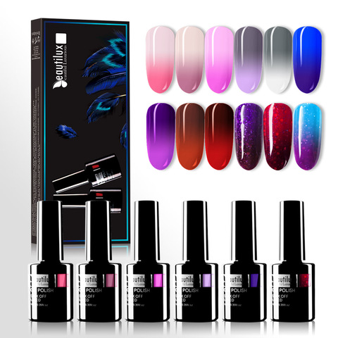 Beautilux Thermo de uñas de Gel polaco Kit térmica temperatura de Color cambio de humor uñas geles barniz mucho laca de uñas 6 unids/set 10ml ► Foto 1/6