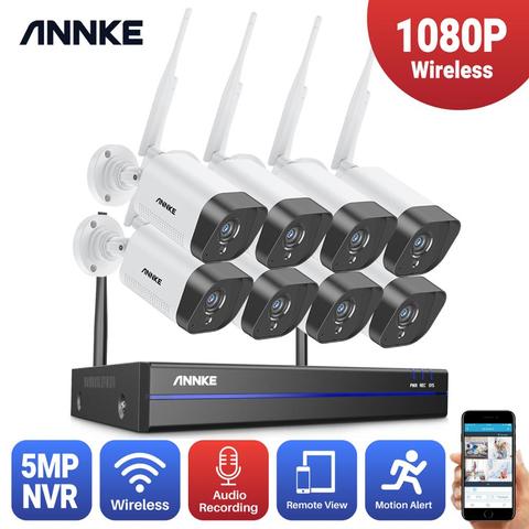 ANNKE-Sistema de videovigilancia de 2MP y 1080P, Kit NVR inalámbrico HD de 8 canales, para interior y exterior, visión nocturna IR, IP, Wifi, sistema de seguridad Kit CCTV ► Foto 1/6