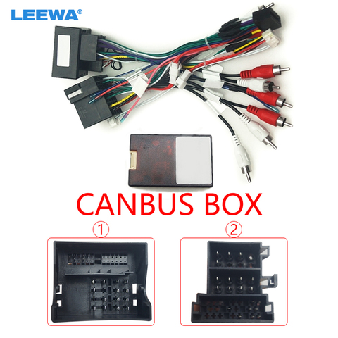 LEEWA de Audio de coche Android 16PIN Adaptador de Cable de alimentación con caja de Canbus para Audi 2004-2008 A3/A4/A6/TT arnés de cableado de energía de Radio de alambre ► Foto 1/6