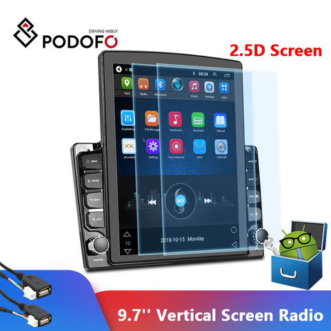 Podofo radio de coche android 2 din GPS Radio estéreo 9,7 ''pantalla Vertical REPRODUCTOR DE MP5, dispositivo de radio automático de 2 din ► Foto 1/6