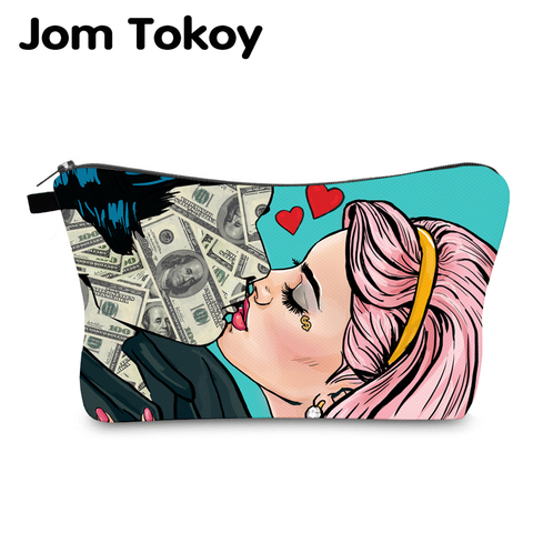 Jom Tokoy-Bolsa de cosméticos con estampado para amantes, organizador bolsa de maquillaje personalizada, bolso de belleza para mujer HZB999 ► Foto 1/6