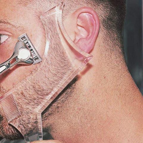 Nueva moda hombres para dar forma a la barba peinado peine con plantilla barba de los hombres peines herramienta de belleza para el pelo barba embellecedor Templatesival ► Foto 1/6