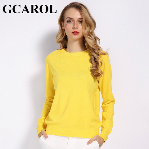 GCAROL Jersey de punto de caramelo para mujer 30% Lana suéter Delgado primavera Otoño Invierno elástico suave hacer punto Jersey de punto S-3XL ► Foto 1/6