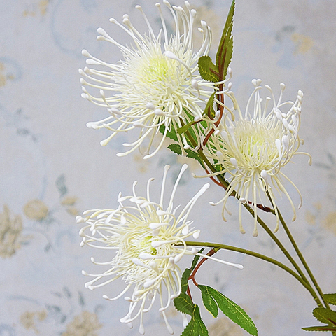 Flores artificiales blancas de gran calidad, rama larga de flores falsas de plástico para decoración de bodas, jardín y exteriores ► Foto 1/6