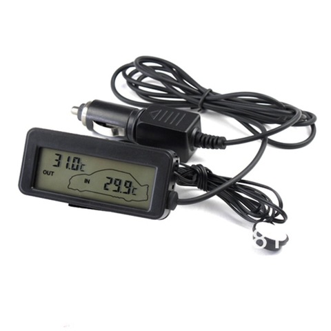 Mini termómetro del coche 12v 12v retroiluminación digital mini LCD coche dentro y fuera de termómetro ► Foto 1/6