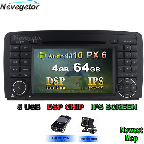 Navegador reproductor multimedia estéreo con radio, GPS y Wi-Fi para coche, compatible con Mercedes Benz R Class W251/R280/R300/R320/R350/R500, Android 10 y Bluetooth ► Foto 1/6