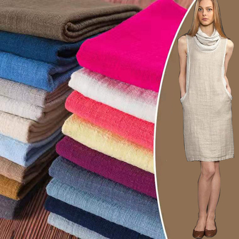 Tela suave Lino algodón de 50x130cm Material orgánico puro Natural para coser ropa artesanal, tela de retales ► Foto 1/4