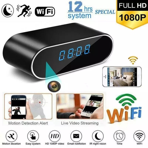 Reloj de vigilancia con cámara WiFi, Mini cámara IP P2P HD de 1080P, alarma de visión nocturna infrarroja, cámara CCTV remota de movimiento, tarjeta TF oculta ► Foto 1/6