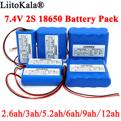 Paquete de batería de litio 7,4 V 18650, 2S, 2.6ah, 3ah, 6ah, 9ah, luces LED de pesca, Altavoz Bluetooth, 8,4 V, baterías de emergencia DIY con PCB ► Foto 1/6
