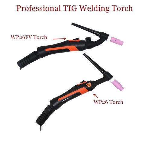 Profesional WP26 TIG Torch GTAW Gas tungsteno arco pistola de soldar WP26FV argón válvula de Gas enfriado por aire, soplete de soldadura TIG de Control remoto ► Foto 1/6