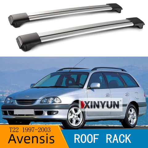2 uds barras de techo para Toyota avensis T22 1997-2003 de aleación de aluminio de barras laterales Baca de barras cruzadas equipaje 100KG de carga del vehículo ► Foto 1/1