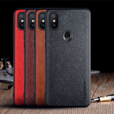 Funda de piel dura para Xiaomi Mi A2 Lite 6X, carcasa de lujo de cuero Vintage para teléfono xiaomi mi a2 ► Foto 1/6