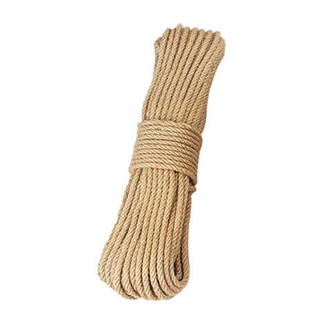 Cuerda de cáñamo de cuerda trenzada de 8mm para Yute Natural, cordón de macramé de 3m-50m, artesanía artesanal para rascar mascotas, decoración hecha a mano ► Foto 1/6