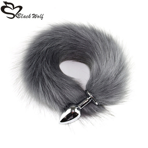 Enchufe de Metal largo Anal tapón juguete sexual Animal papel jugar Cosplay cola de zorro sexo productos tienda trasero Sexy macho adultos Accesorios ► Foto 1/6