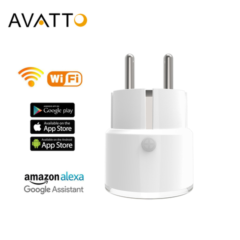 AVATTO Wifi Control remoto enchufe inteligente 16A Monitor de energía enchufe inteligente EU FR outlet funciona con Alexa Google Home IFTTT ► Foto 1/6