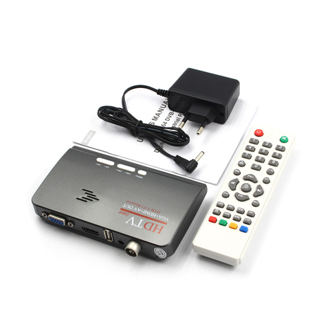 1080P HDTV DVB-T/ DVB-T2 TV Set-top Box Digital terrestre sintonizador HDTV receptor compatible con HDMI/VGA/AV para LCD/CRT Monitor de PC ► Foto 1/3