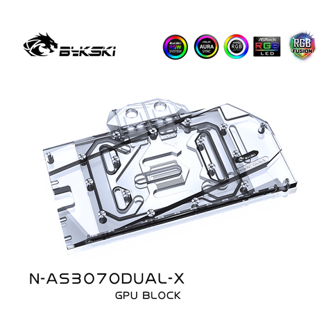 Bykski-bloque de agua para ASUS GeForce DUAL RTX 3070, tarjeta GPU de 8G, radiador de cobre de cubierta completa, luz RGB ► Foto 1/6